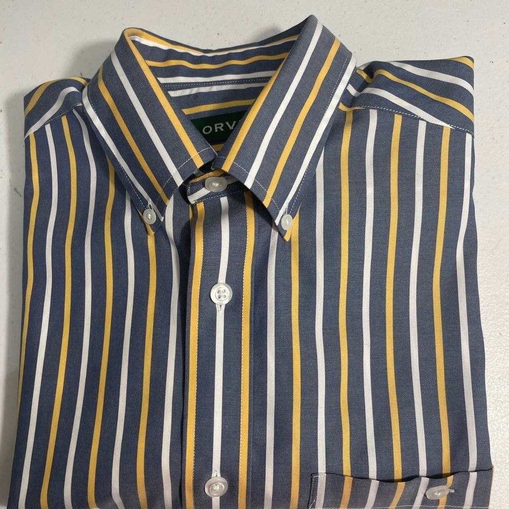 Orvis Men's Multi-Stripe Button Down Shirt Size Medium CB-80